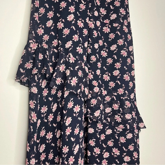 JOIE Orita 100% Silk Floral Ruffles Surplice Midi Dress - Picture 5 of 12